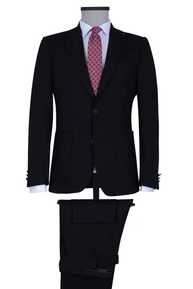 Hatemoğlu Erkek Siyah Slim Fit Takım Elbise