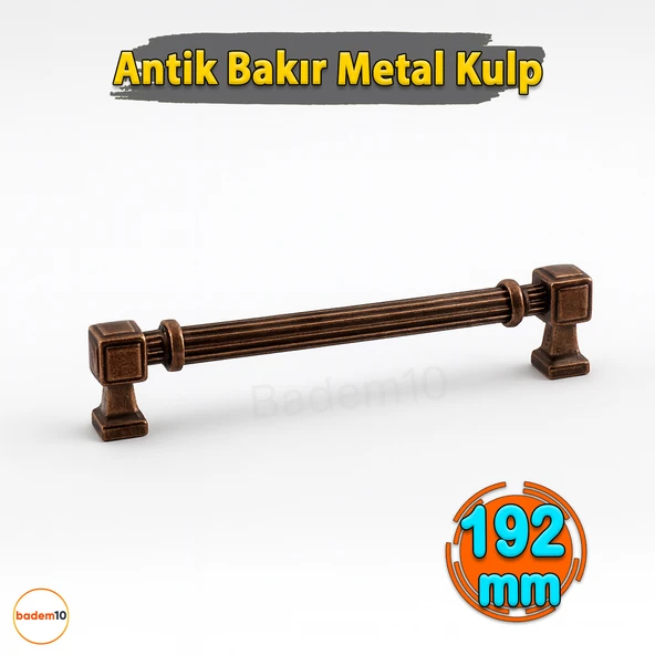 Çizgili Antik Bakır 192 mm 19.2 cm Metal Kulp Mobilya Çekmece Mutfak Dolabı Dolap Kulpları Kulb - Resim 2