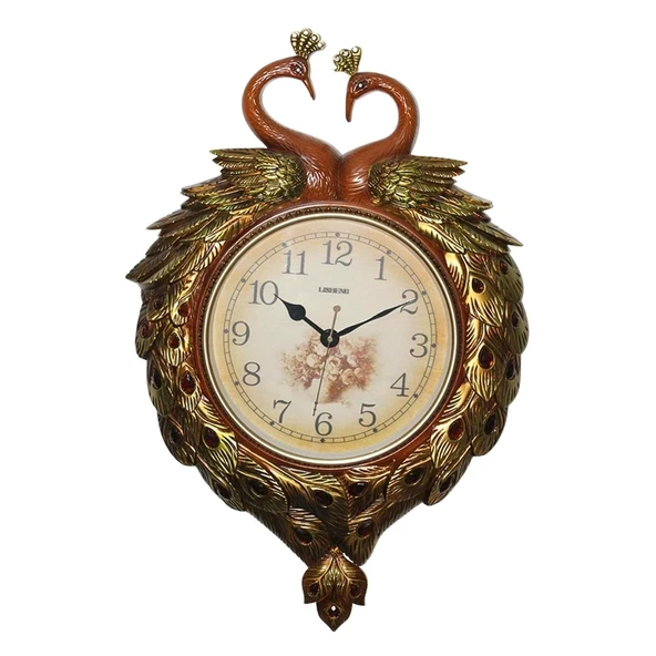 Duvar Saati Tavuskuşu Temalı Büyük Polyester Saat No.3 50 x 70 cm ürün görseli