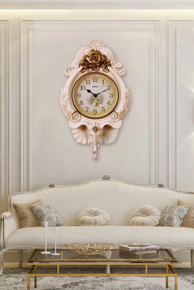 Duvar Saati Fil Temalı Büyük Polyester Saat Ack No.1 48 x 84 cm - Resim 8