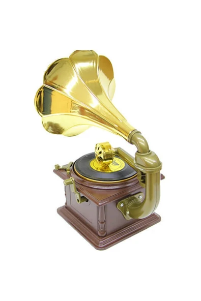 Gramofon Müzik Kutusu Kurmalı ve Çekmeceli 26cm - 9
