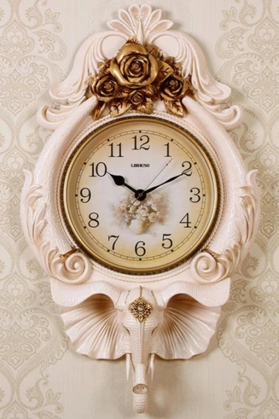 Duvar Saati Fil Temalı Büyük Polyester Saat Ack No.1 48 x 84 cm - Resim 10