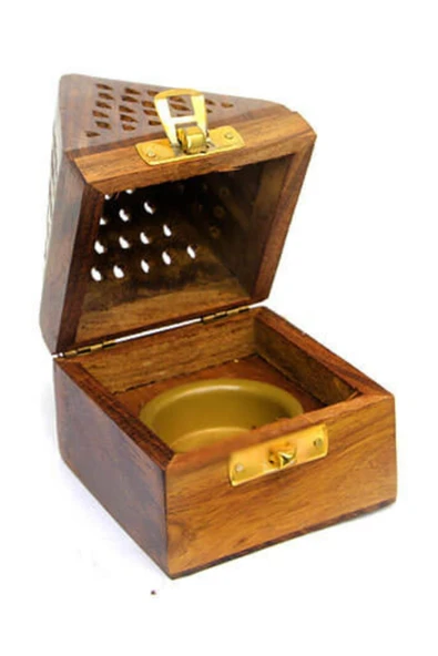 Konik Tütsü Yakma Kutusu Ahşap Piramit 13cm - Resim 10