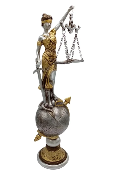 Themis Adalet Terazisi Heykeli ve Dünya Biblo Gümüş 37cm - Resim 7