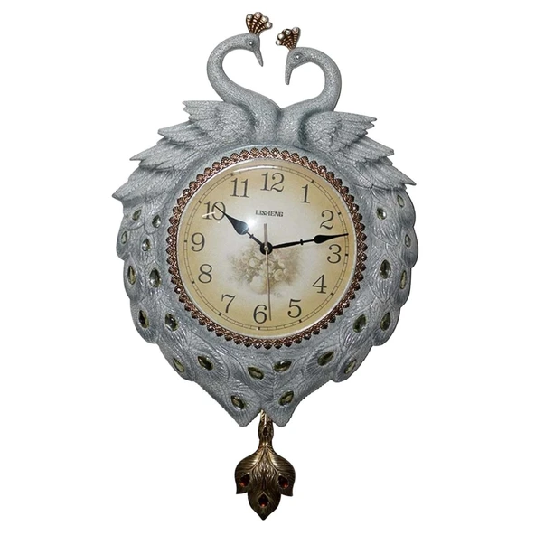 Duvar Saati Tavuskuşu Temalı Polyester Saat No.6 40 x 60 cm ürün görseli