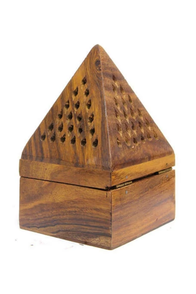 Konik Tütsü Yakma Kutusu Ahşap Piramit 13cm - Resim 9