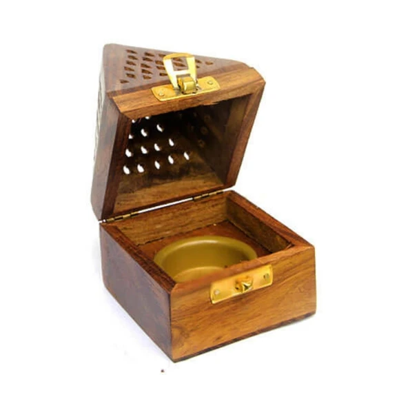 Konik Tütsü Yakma Kutusu Ahşap Piramit 13cm - Resim 5