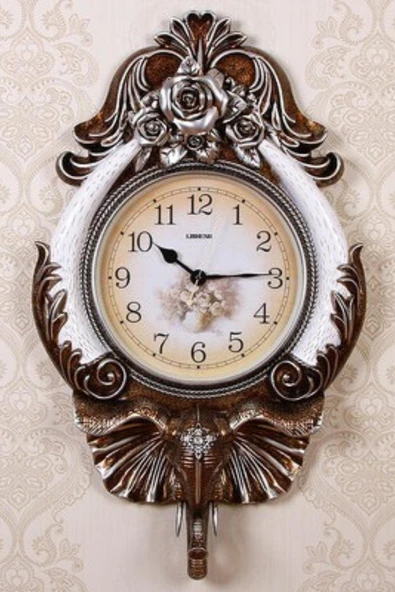 Duvar Saati Fil Temalı Büyük Polyester Saat Kyu No.2 48 x 84 cm - Resim 11