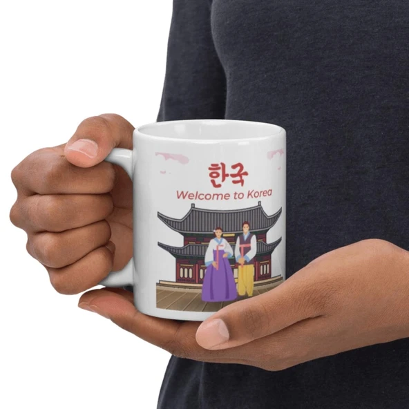 Güney Kore Kupa Bardak 2 Adet Seyahat Hatıra South Korea Mug - Resim 3
