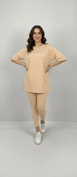 Kadın Büyük Beden Kısa Kollu Tayt Takım 8210-25 - 10