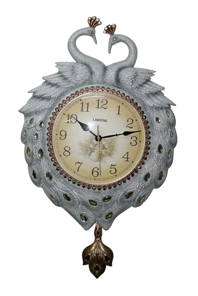 Duvar Saati Tavuskuşu Temalı Polyester Saat No.6 40 x 60 cm - Resim 4