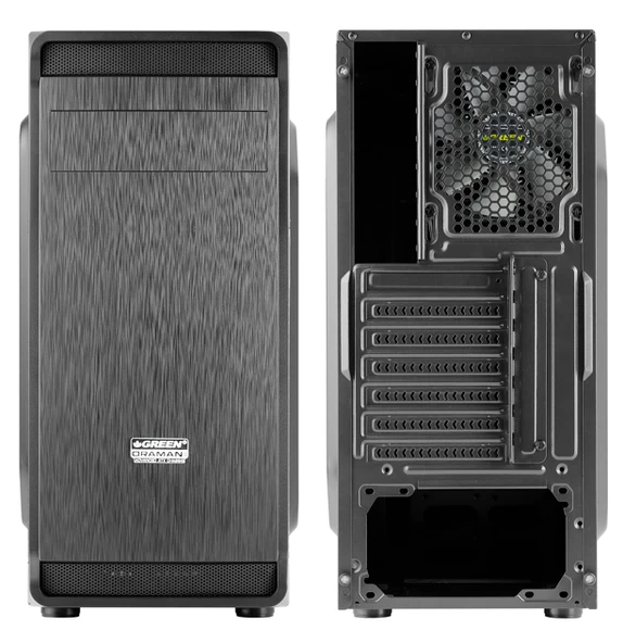 Green Oraman Plus 1X120MM 1x3.0 2x2.0 USB Bilgisayar Kasası (350W 80+ Standart Sertifikalı UPS) - 4