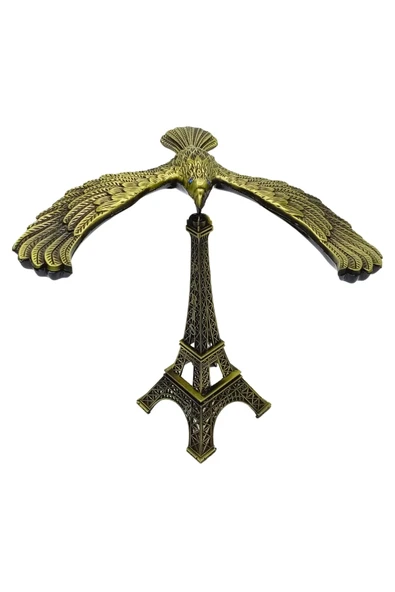 Vintage Metal Dengeli Kartal ve Eyfel Kulesi Bronz 12x10 cm - Resim 10