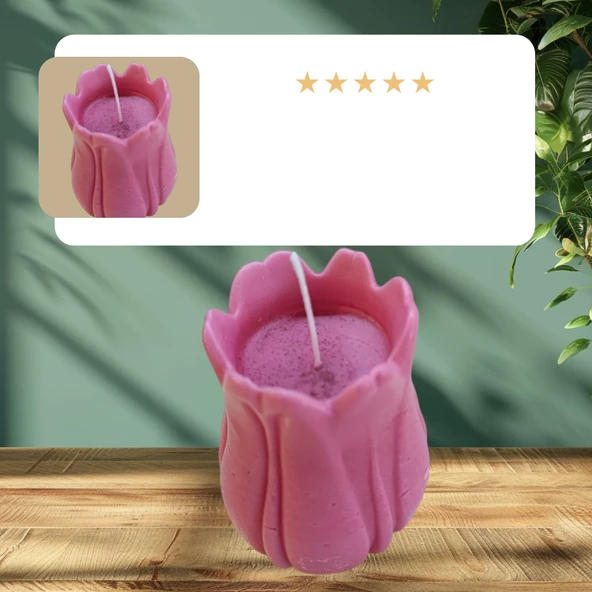 Doğal yapım kokulu 6 lı set Dekoratif  mum - Resim 10