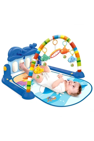 Balina Piyanolu Sesli Işıklı Aynalı Oyun Halısı Yeni Tasarım - 3