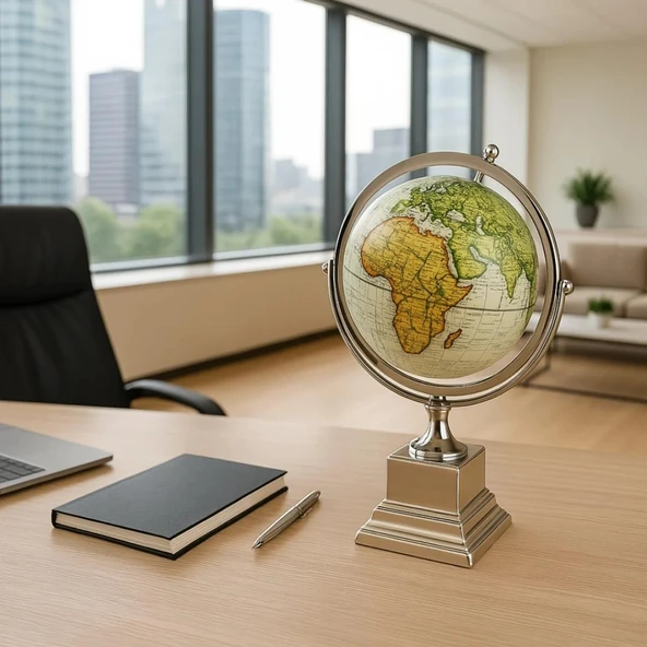Dünya Küre Stantlı Dekoratif Döner World Globe Sl340-C 26cm - 5