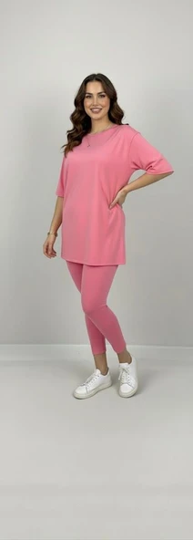 Kadın Büyük Beden Kısa Kollu Tayt Takım 8210-25 - 7