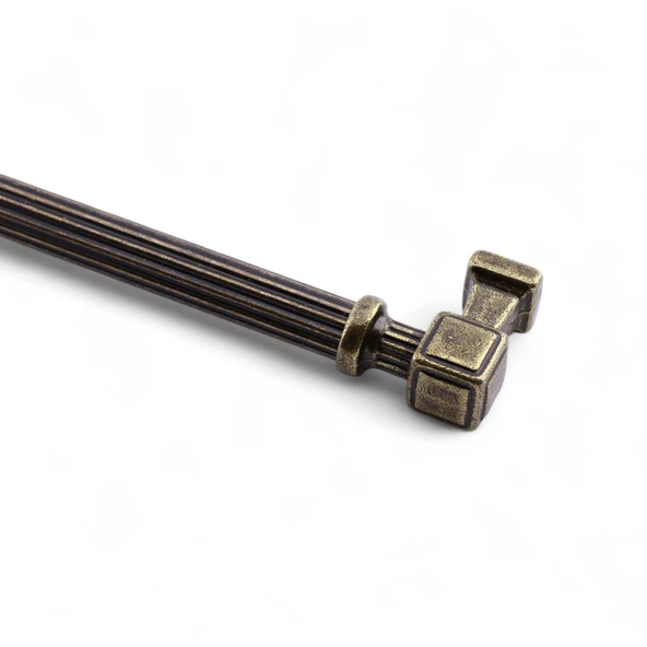 Talas 224 mm Çizgili Antik Sarı Metal Kulp Mobilya Çekmece Mutfak Dolabı Dolap Kulpları Kulb 22.4 cm - Resim 5