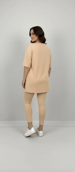 Kadın Büyük Beden Kısa Kollu Tayt Takım 8210-25 - 12