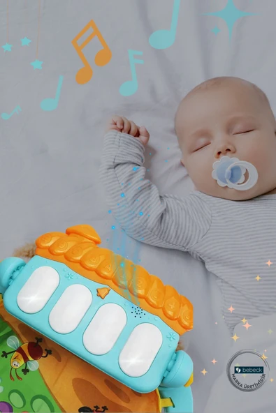 MANTAR Piyanolu Sesli Işıklı Aynalı Oyun Halısı Yeni Tasarım - 3