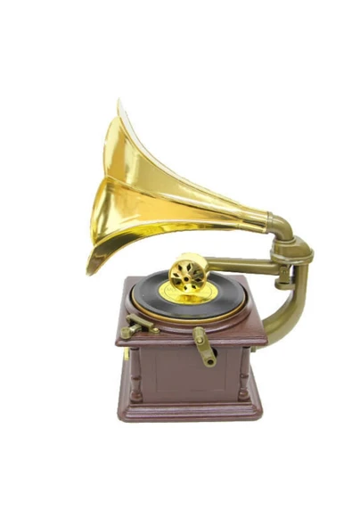 Gramofon Müzik Kutusu Kurmalı ve Çekmeceli 26cm - 10