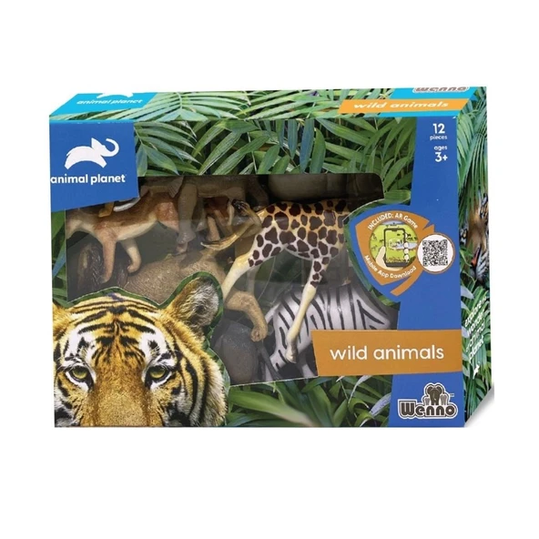 12 Parça Vahşi Hayvan Seti Eğitici Öğretici Doğa Seti Oyuncak Hayvan Seti - Resim 3