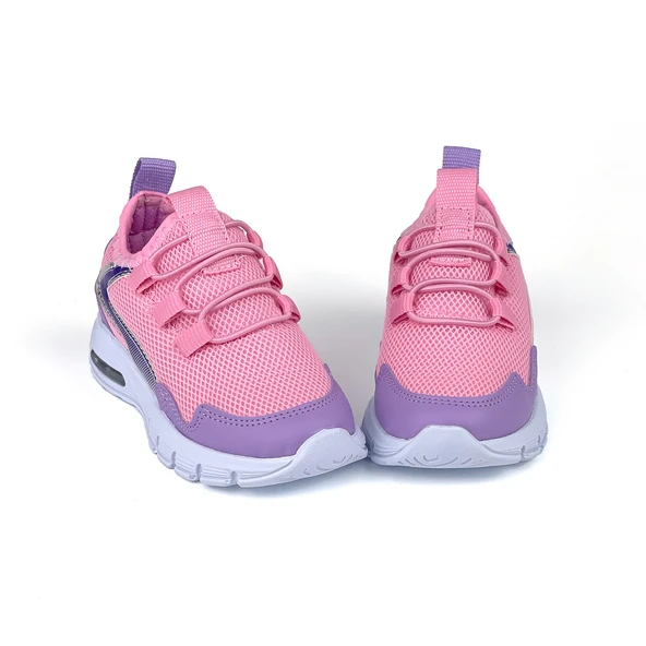 Kız Bebe Lila Işıklı Bağcıksız Rahat Kalıp Sneaker Spor Ayakkabı - 2