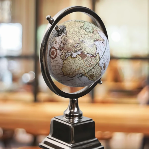 Dünya Küre Stantlı Dekoratif Döner World Globe Sl340-D 26cm - 4