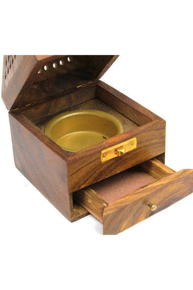 Konik Tütsü Yakma Kutusu Ahşap Piramit 16cm - Resim 11