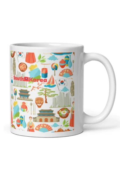 Güney Kore Kupa Bardak 2 Adet Seyahat Hatıra South Korea Mug - Resim 8