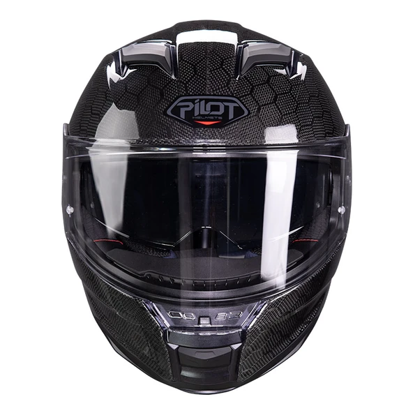 Pilot Stealth II SV Hexagon Carbon Kapalı Motosiklet Kaskı - Resim 2