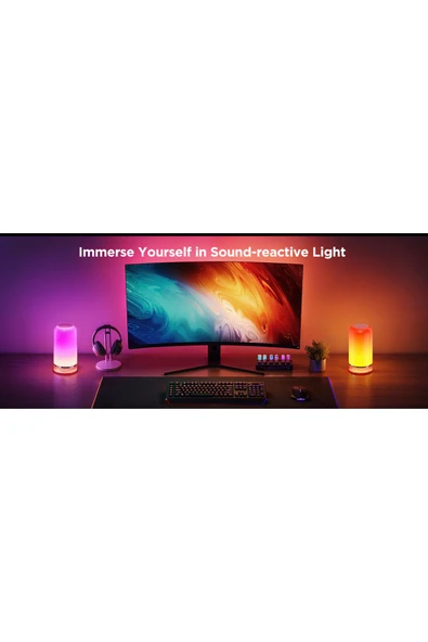 Govee Masa Lambası 2 RGBICWW H60223D1 Matter, Alexa, Google Asst. Destekli - Yarı Şeffaf - Resim 5