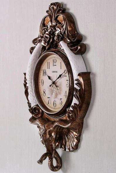 Duvar Saati Fil Temalı Büyük Polyester Saat Kyu No.2 48 x 84 cm - Resim 10