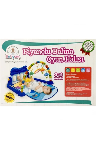 Balina Piyanolu Sesli Işıklı Aynalı Oyun Halısı Yeni Tasarım - 2