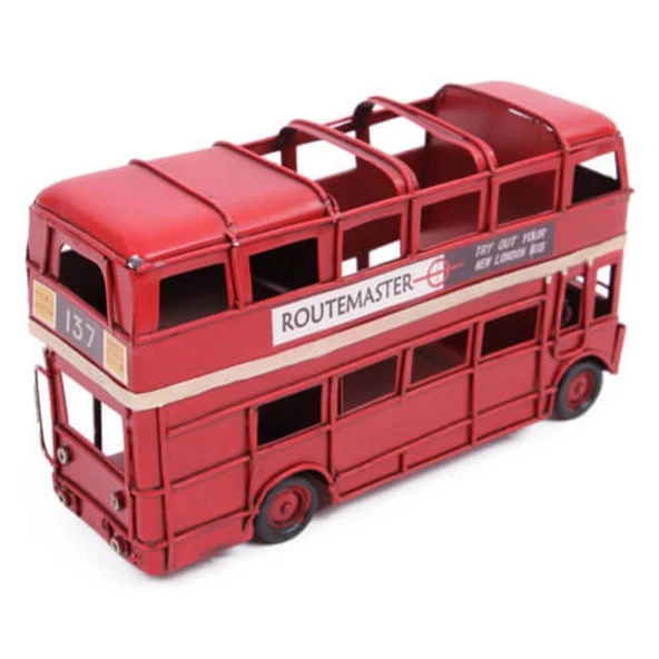 Dekoratif Metal Araba Londra Şehir Otobüsü Kalemlik - Resim 5