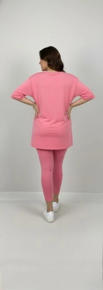 Kadın Büyük Beden Kısa Kollu Tayt Takım 8210-25 - 8
