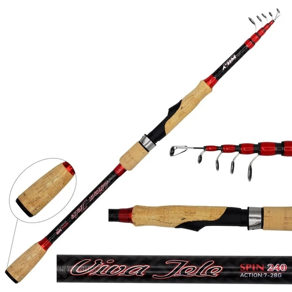 Wily Viva 240 cm 7-28 gr Teleskopik Spin  Kamış ürün görseli
