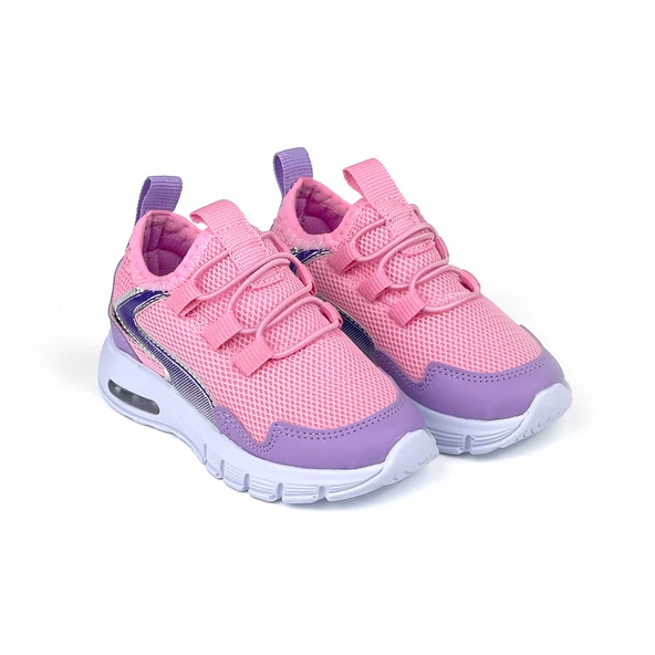 Kız Bebe Lila Işıklı Bağcıksız Rahat Kalıp Sneaker Spor Ayakkabı