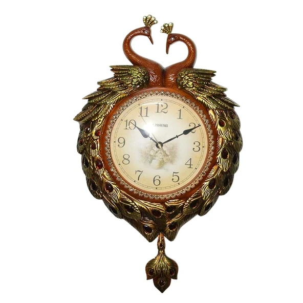 Duvar Saati Tavuskuşu Temalı Polyester Saat No.5 42 x 60 cm ürün görseli 1