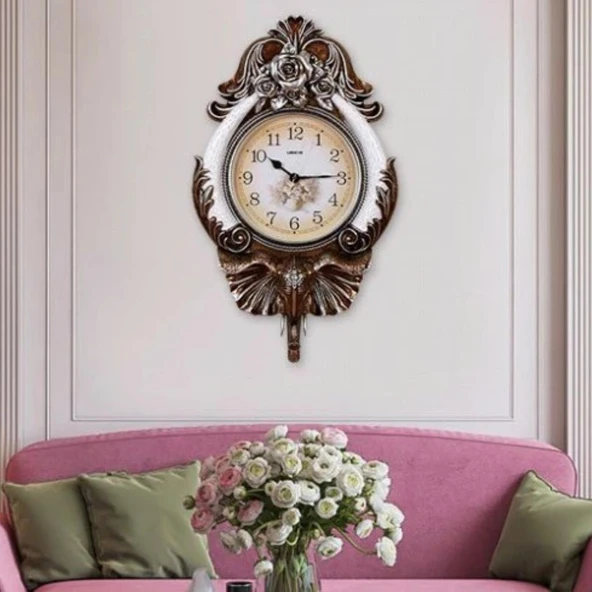 Duvar Saati Fil Temalı Büyük Polyester Saat Kyu No.2 48 x 84 cm - Resim 6