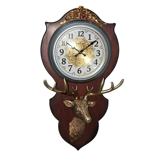 Duvar Saati Geyik Temalı Büyük Polyester Saat No.1 40 x 70 cm ürün görseli