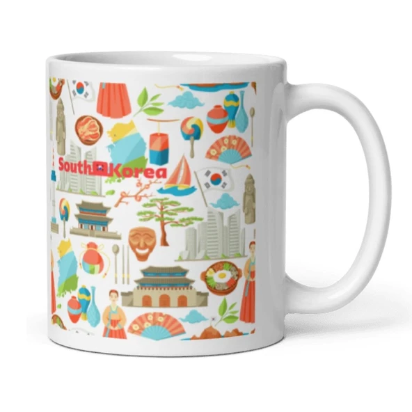 Güney Kore Kupa Bardak 2 Adet Seyahat Hatıra South Korea Mug - Resim 4