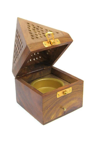 Konik Tütsü Yakma Kutusu Ahşap Piramit 16cm - Resim 8