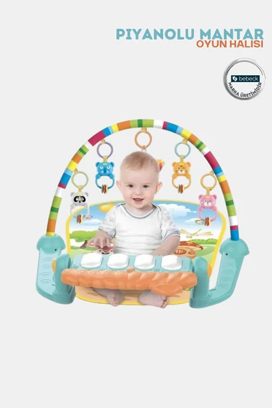 MANTAR Piyanolu Sesli Işıklı Aynalı Oyun Halısı Yeni Tasarım - 5