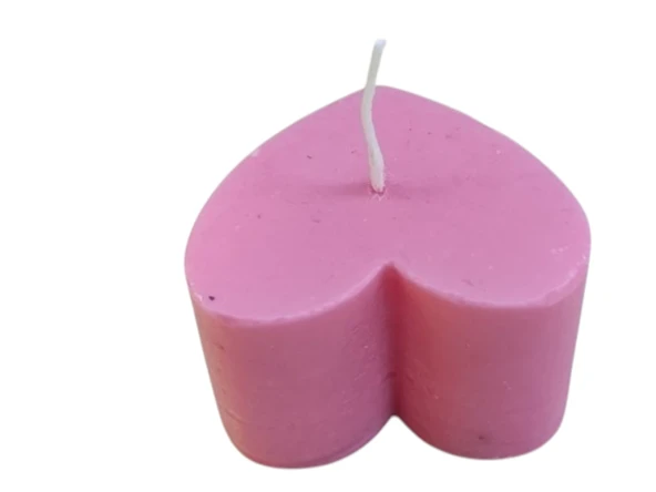 Romantik kalp görünümlü koku aromalı dekoratif doğal mum - Resim 2