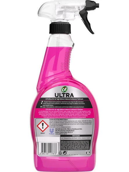 Cif Ultra Sprey Sakura Parfüm 750 ml x2 + Cif Ultra Anında Etki Kir Yağ Çözücü 750 Ml x2 - 4
