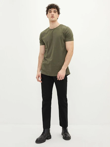 LC Waikiki Casual Bisiklet Yaka Kısa Kollu Basic Penye Erkek Tişört - Resim 3