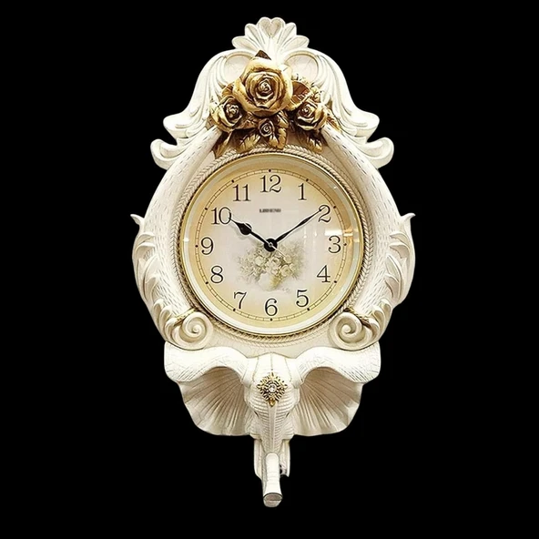 Duvar Saati Fil Temalı Büyük Polyester Saat Ack No.1 48 x 84 cm - Resim 5