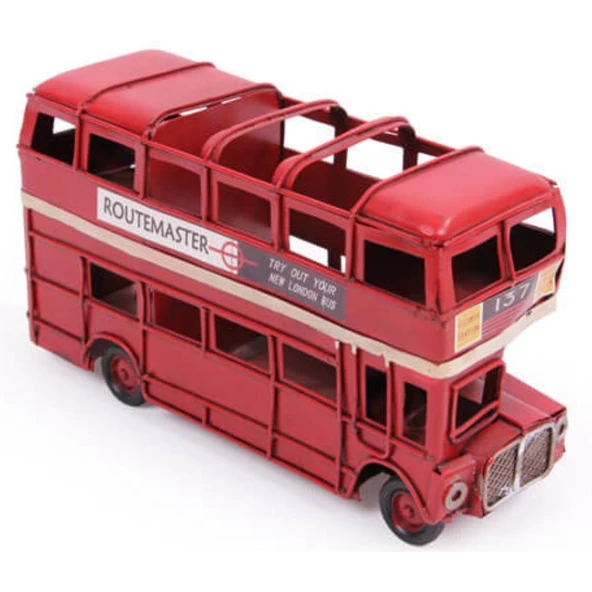 Dekoratif Metal Araba Londra Şehir Otobüsü Kalemlik - Resim 2