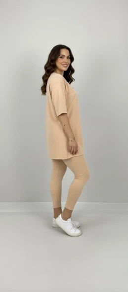 Kadın Büyük Beden Kısa Kollu Tayt Takım 8210-25 - 11